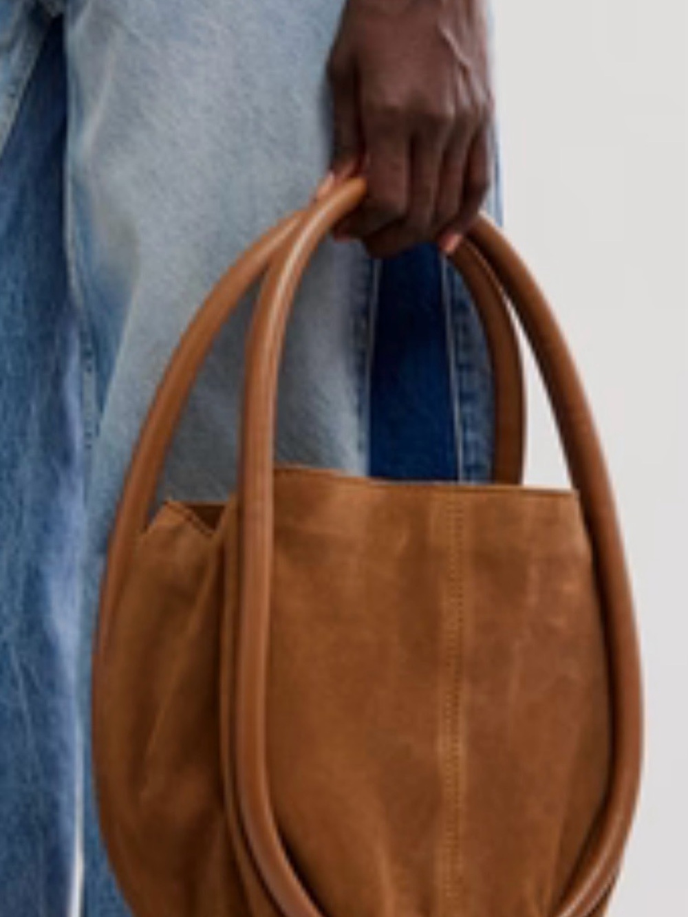 Free People Barlow Suede Bucket Bag-Cognac